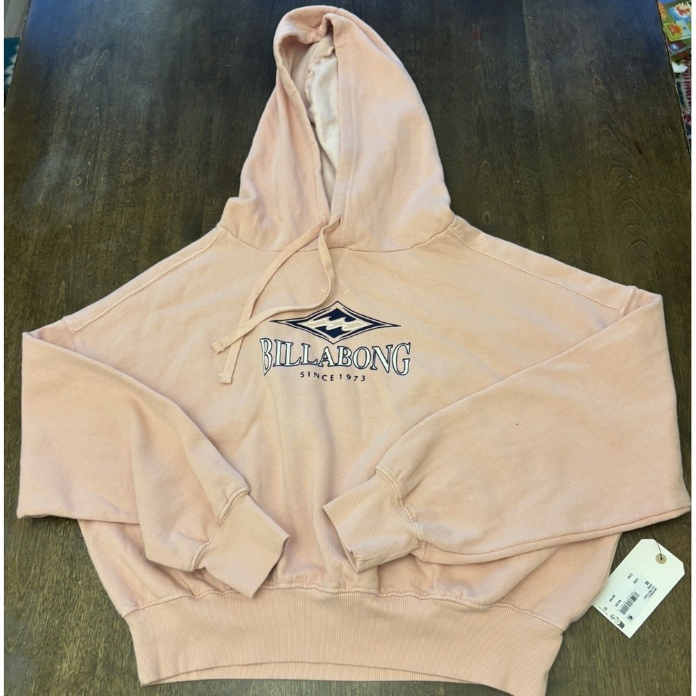 Billabong All Time Fleece Cropped Hoodie Women's Light Pink Medium